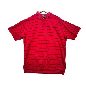 Polo By Ralph Lauren Mens Striped Short Sleeve Polo Shirt Sze XL Red Casual Golf